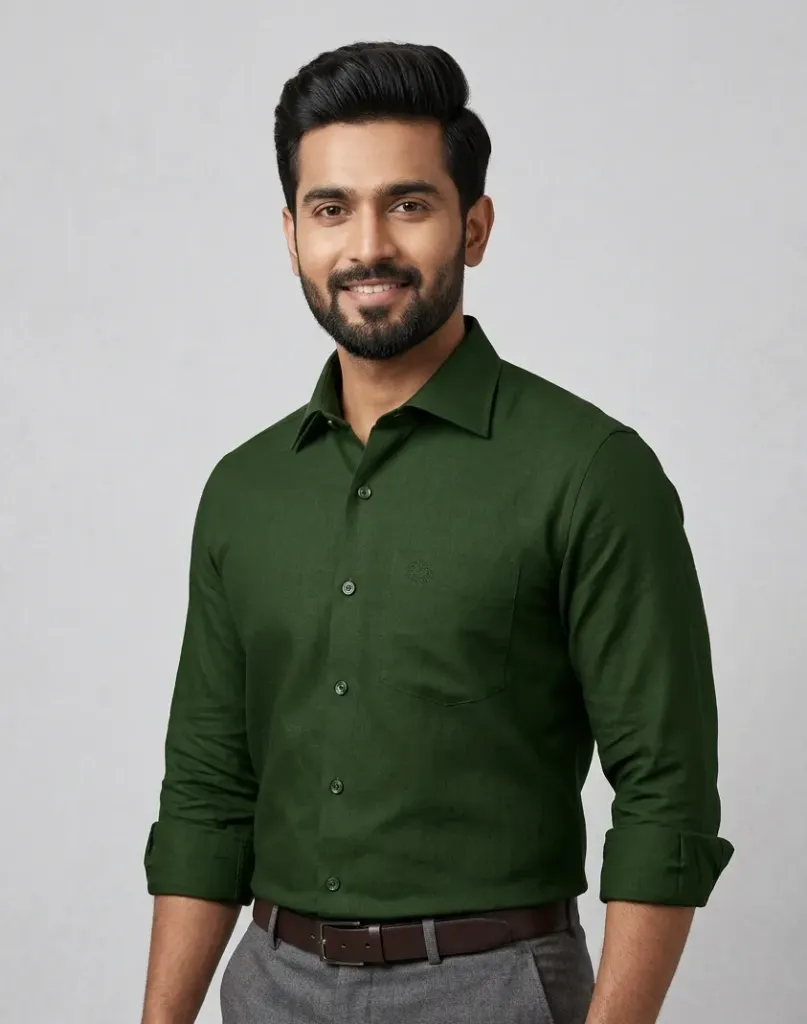 Olive Linen Shirt